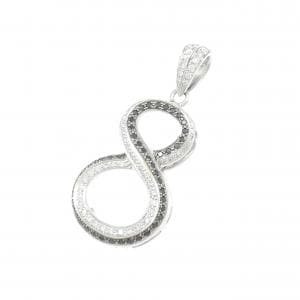 K18WG ナンバー8 ダイヤモンド ペンダント 0.40CT