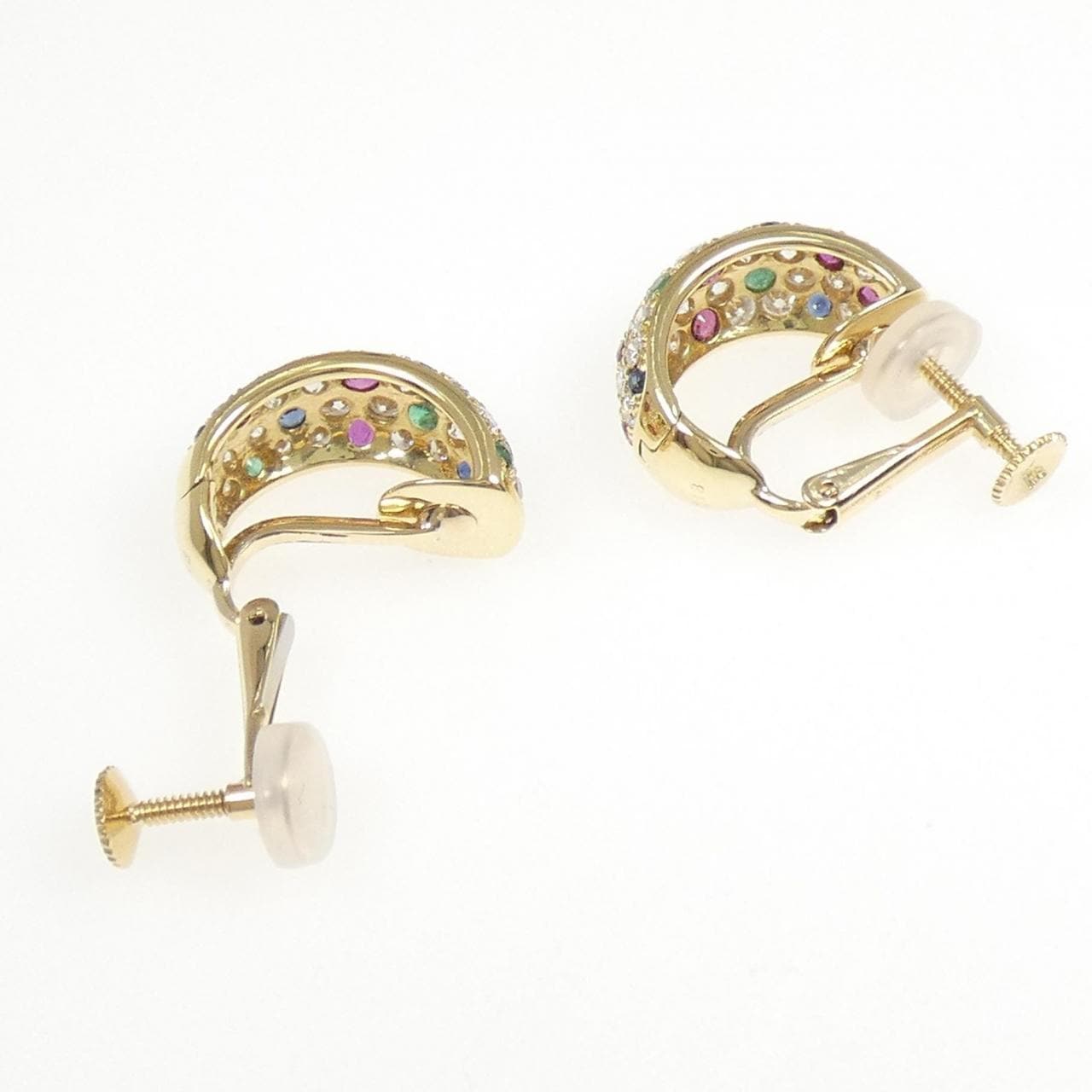 K18YG カラーストーン イヤリング