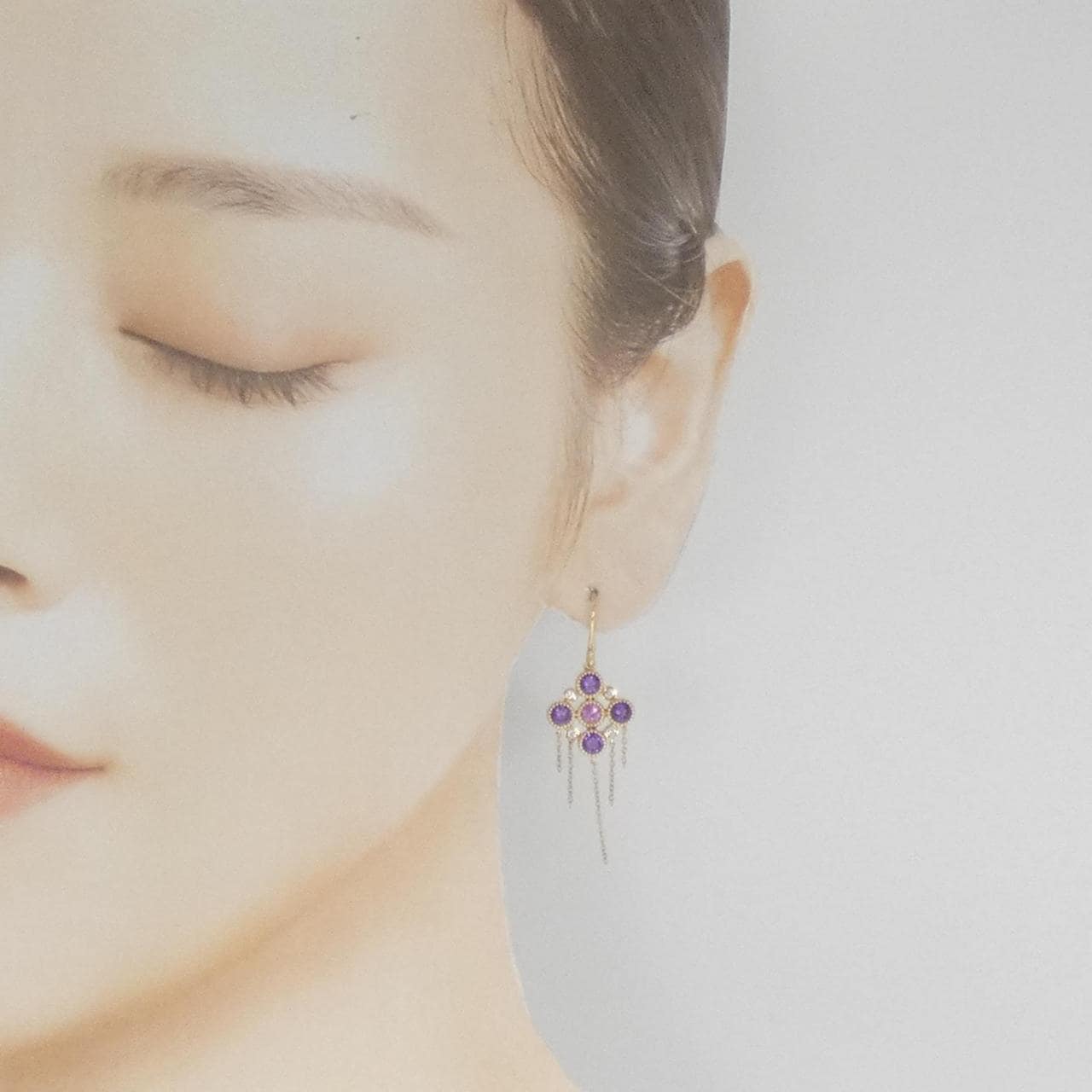 K10YG colored stone earrings