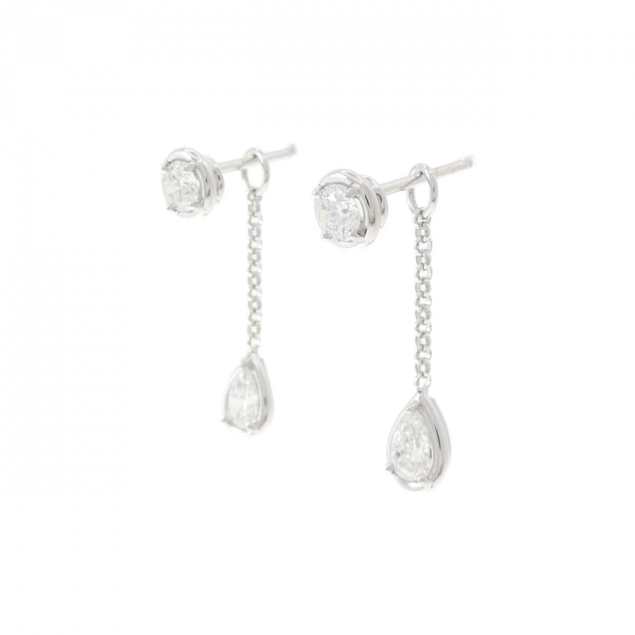 K18WG/K14WG 2WAY ダイヤモンド ピアス 0.854CT