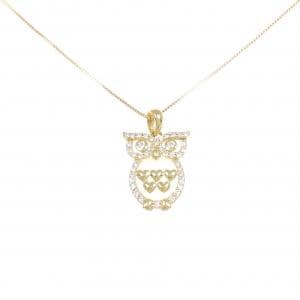 K18YG フクロウ ダイヤモンド ネックレス 0.25CT
