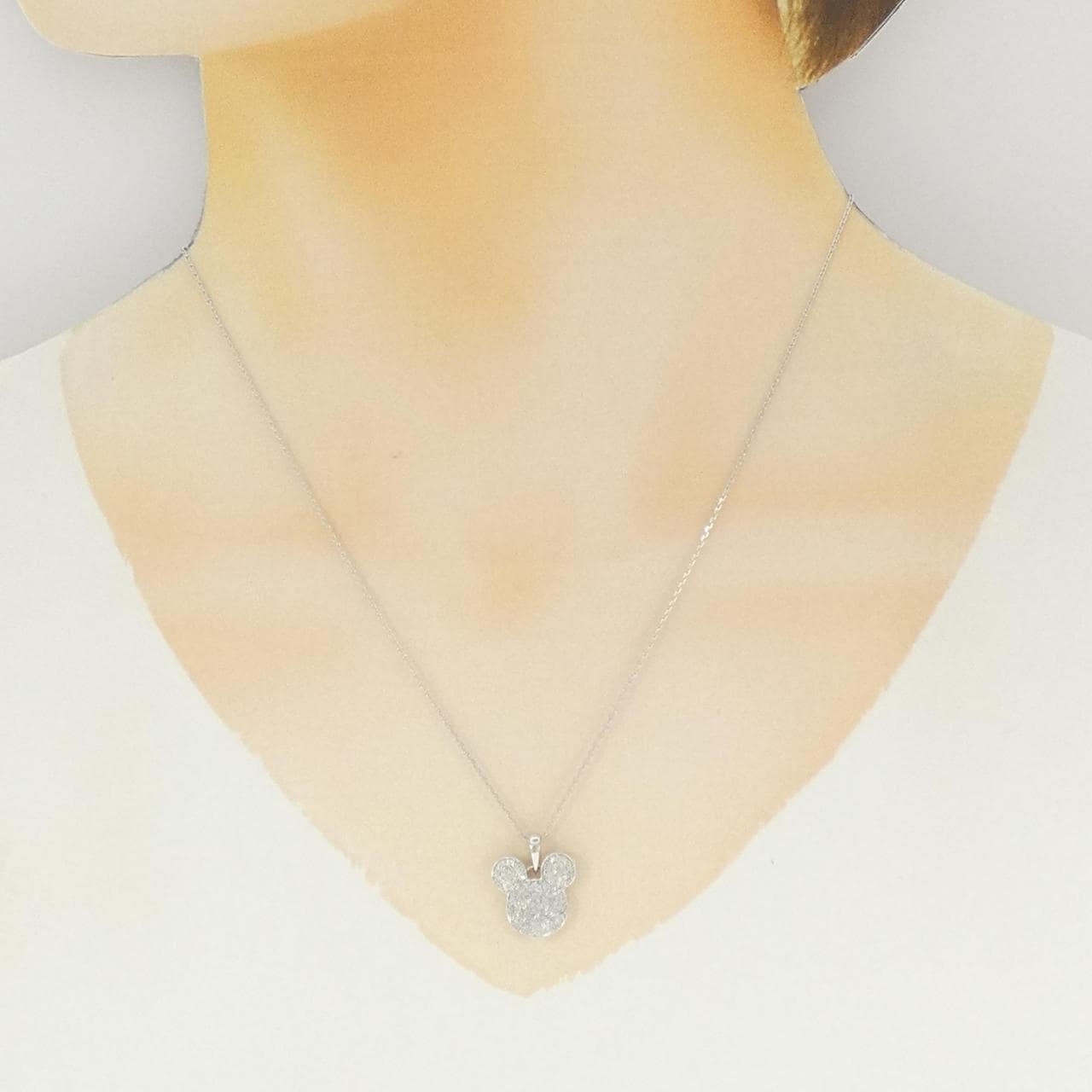 K18WG/750WG ダイヤモンド ネックレス 0.30CT