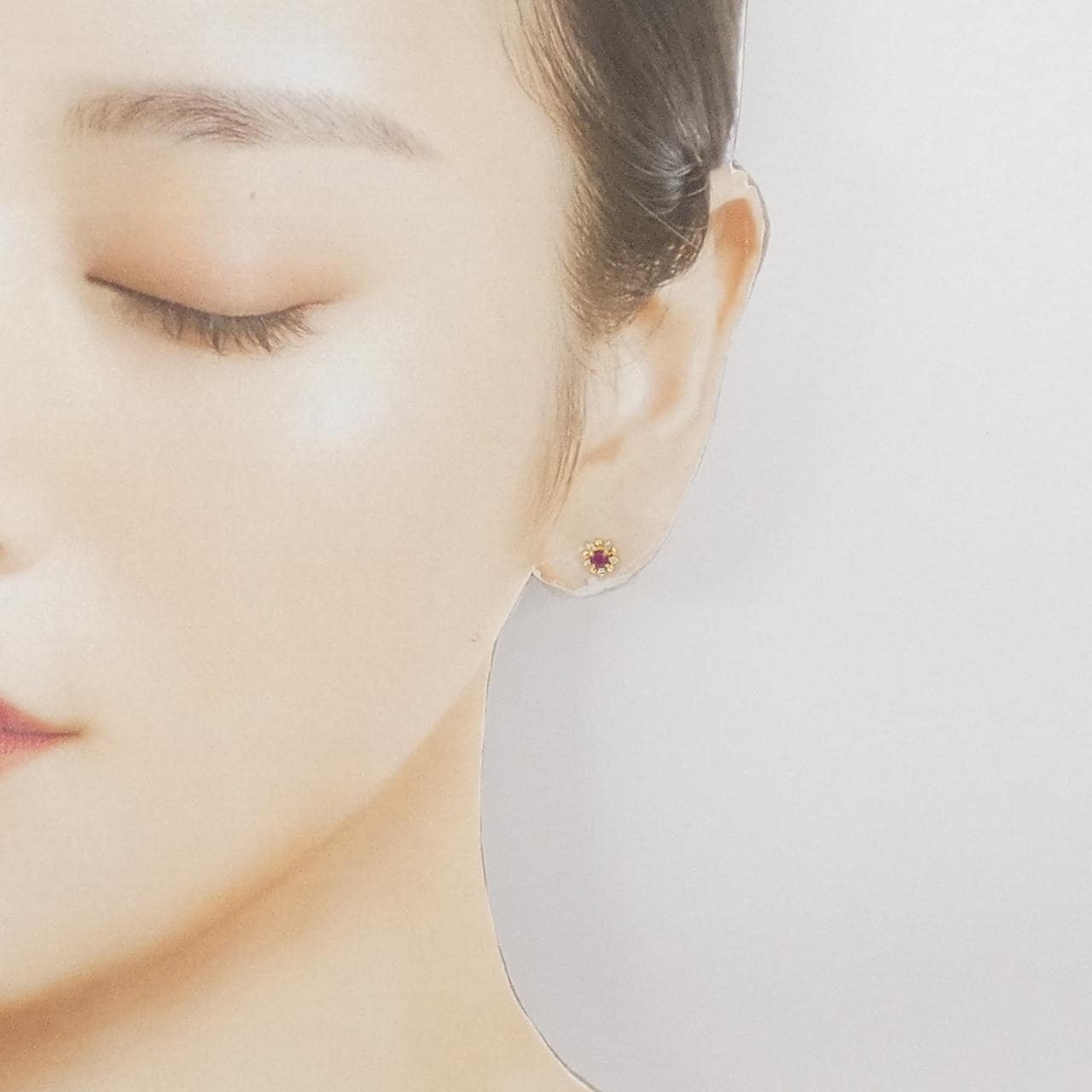 K18YG ルビー ピアス