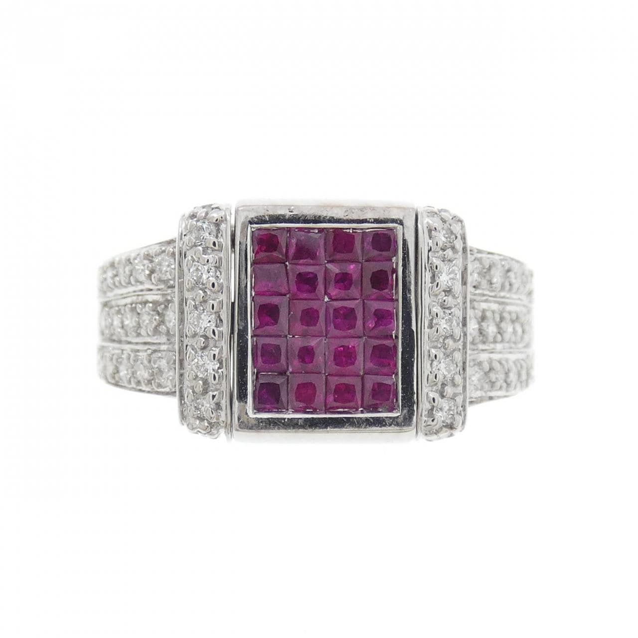 K18WG ルビー リング 0.35CT