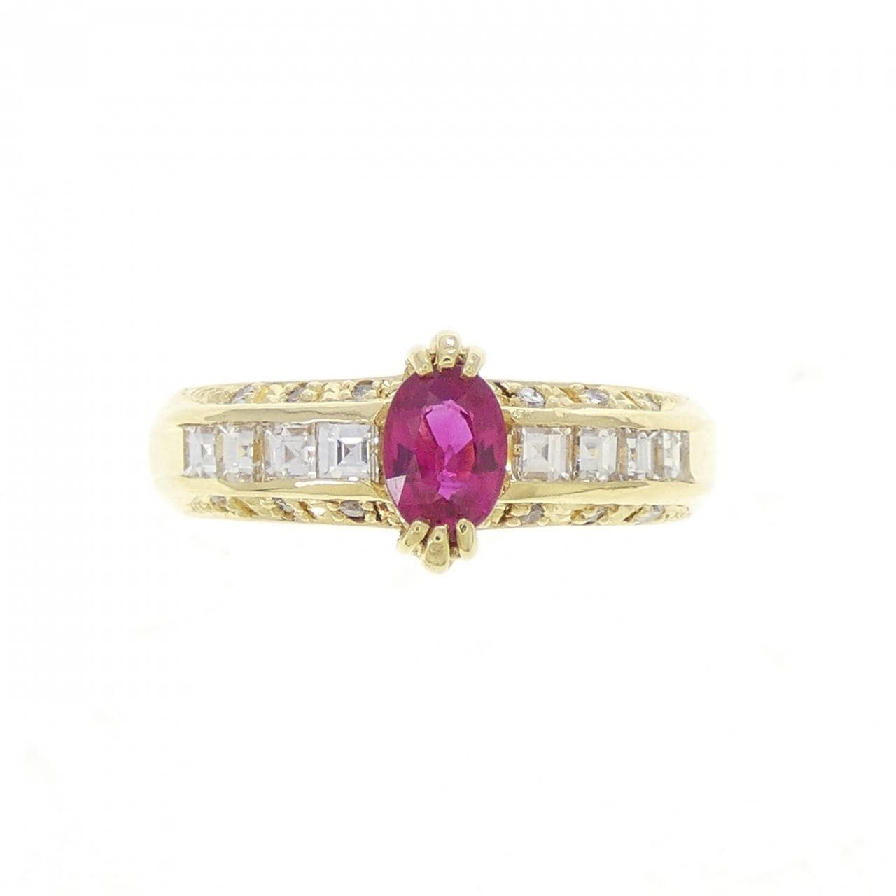 K18YG ルビー リング 0.46CT