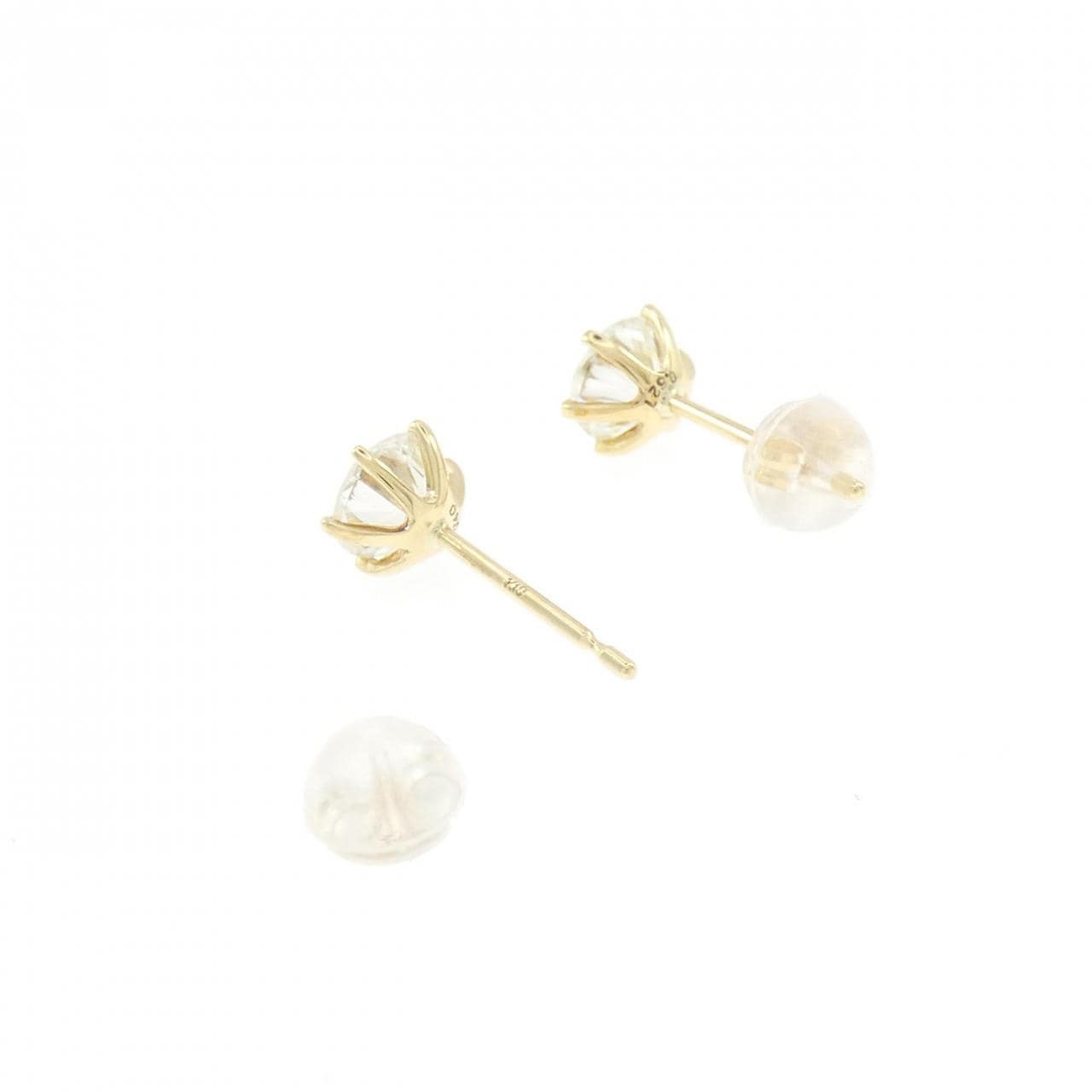 K18YG ソリティア ダイヤモンド ピアス 1.067CT