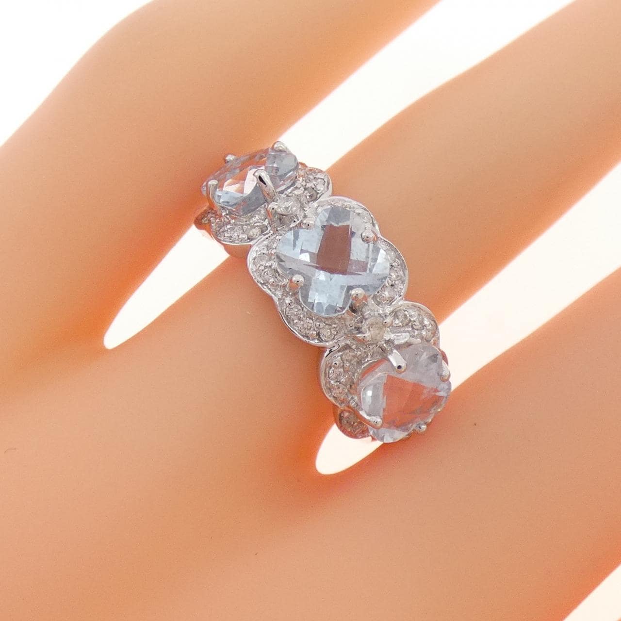 K18WG アクアマリン リング 2.38CT