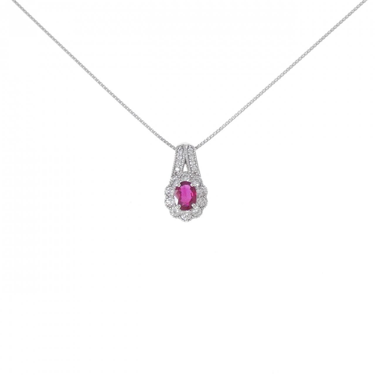 PT900/PT850 Ruby Necklace 0.40CT