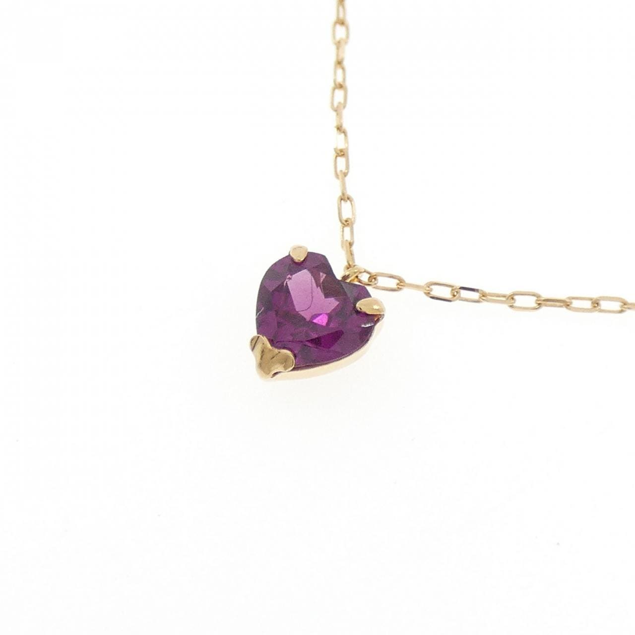 K18YG ハート ガーネット ネックレス 3.50CT