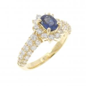 K18YG サファイヤ リング 0.55CT
