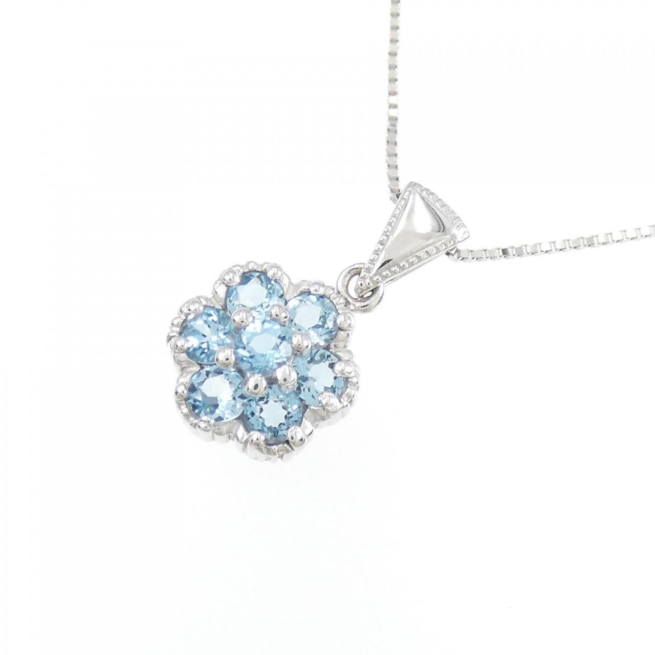 K18WG blue Topaz necklace