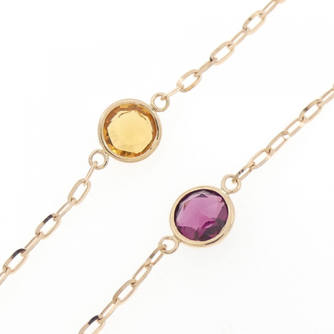 K18PG カラーストーン ネックレス