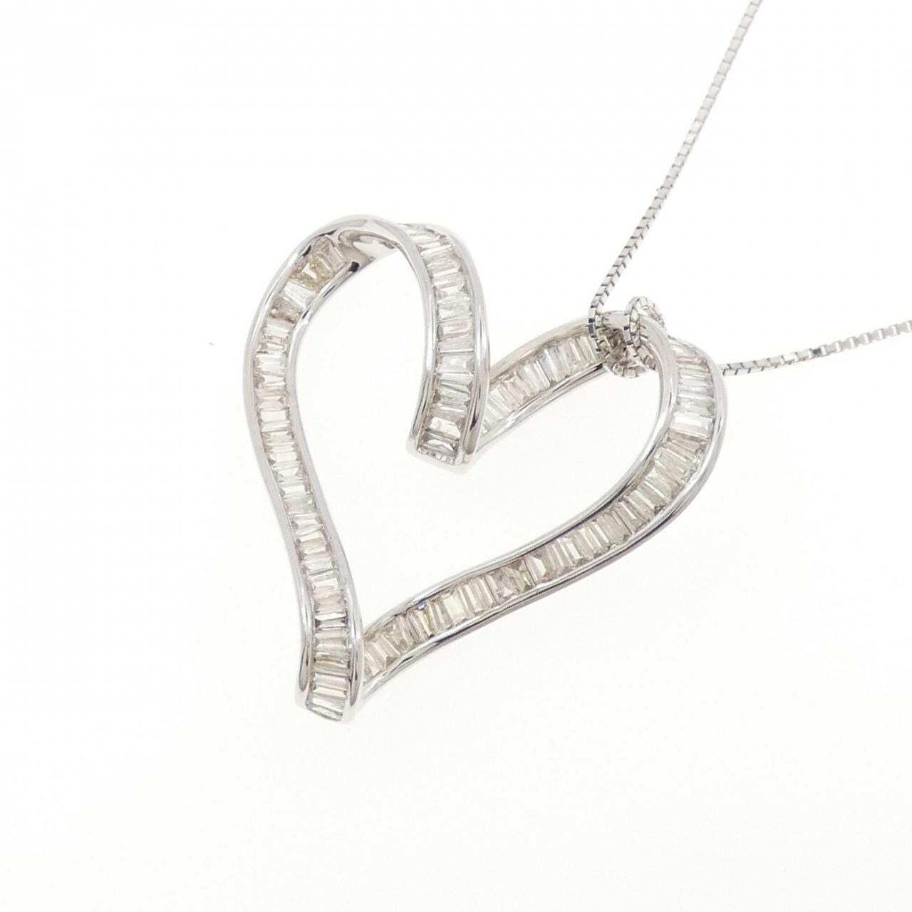 K18WG Heart Diamond Necklace 1.25CT