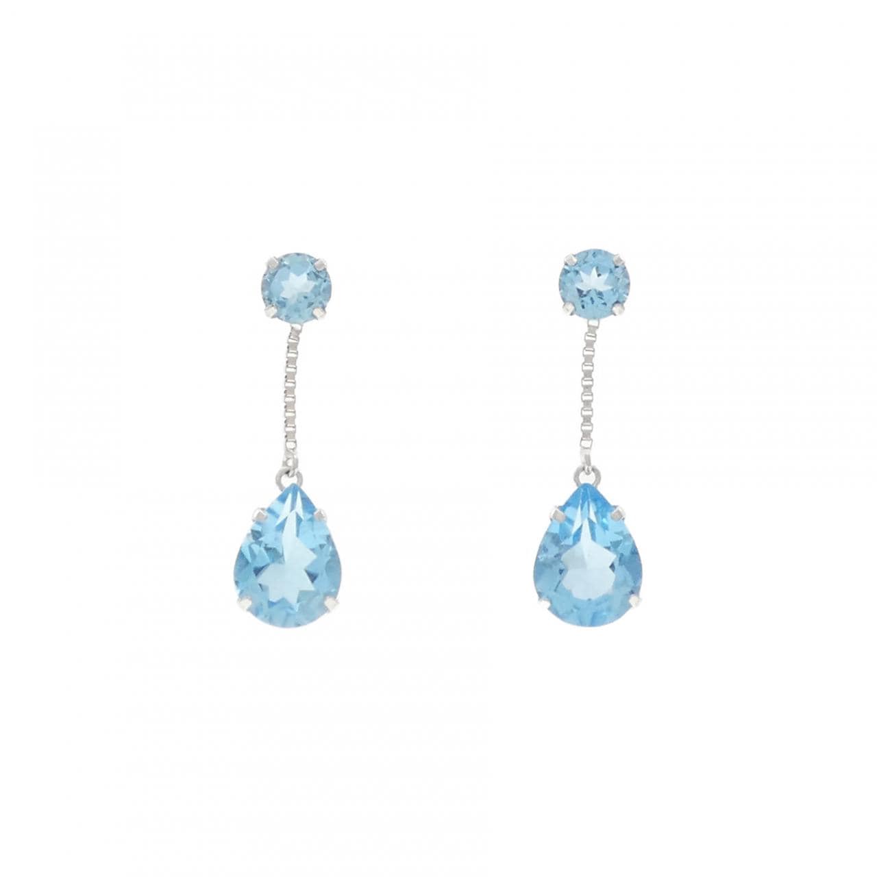 K18WG ブルートパーズ ピアス 3.00CT