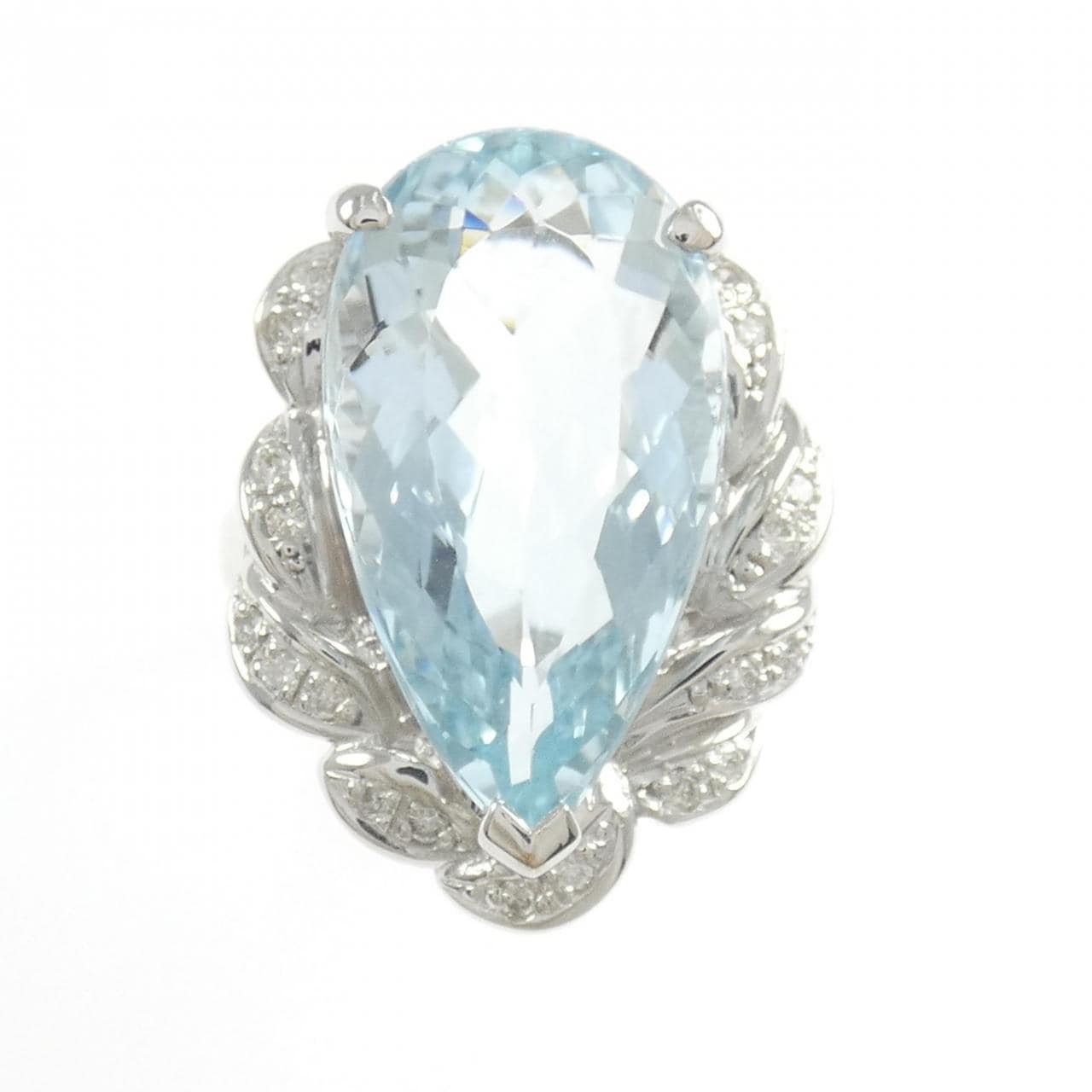 K18WG アクアマリン リング 10.00CT