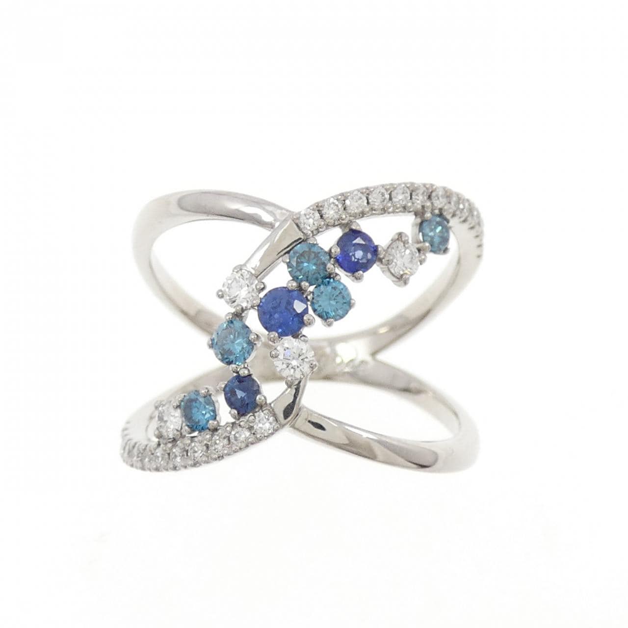 K18WG サファイヤ リング 0.18CT