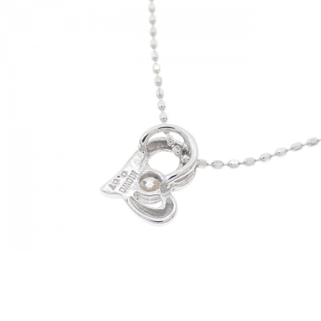 K18WG ハート ダイヤモンド ネックレス 0.07CT