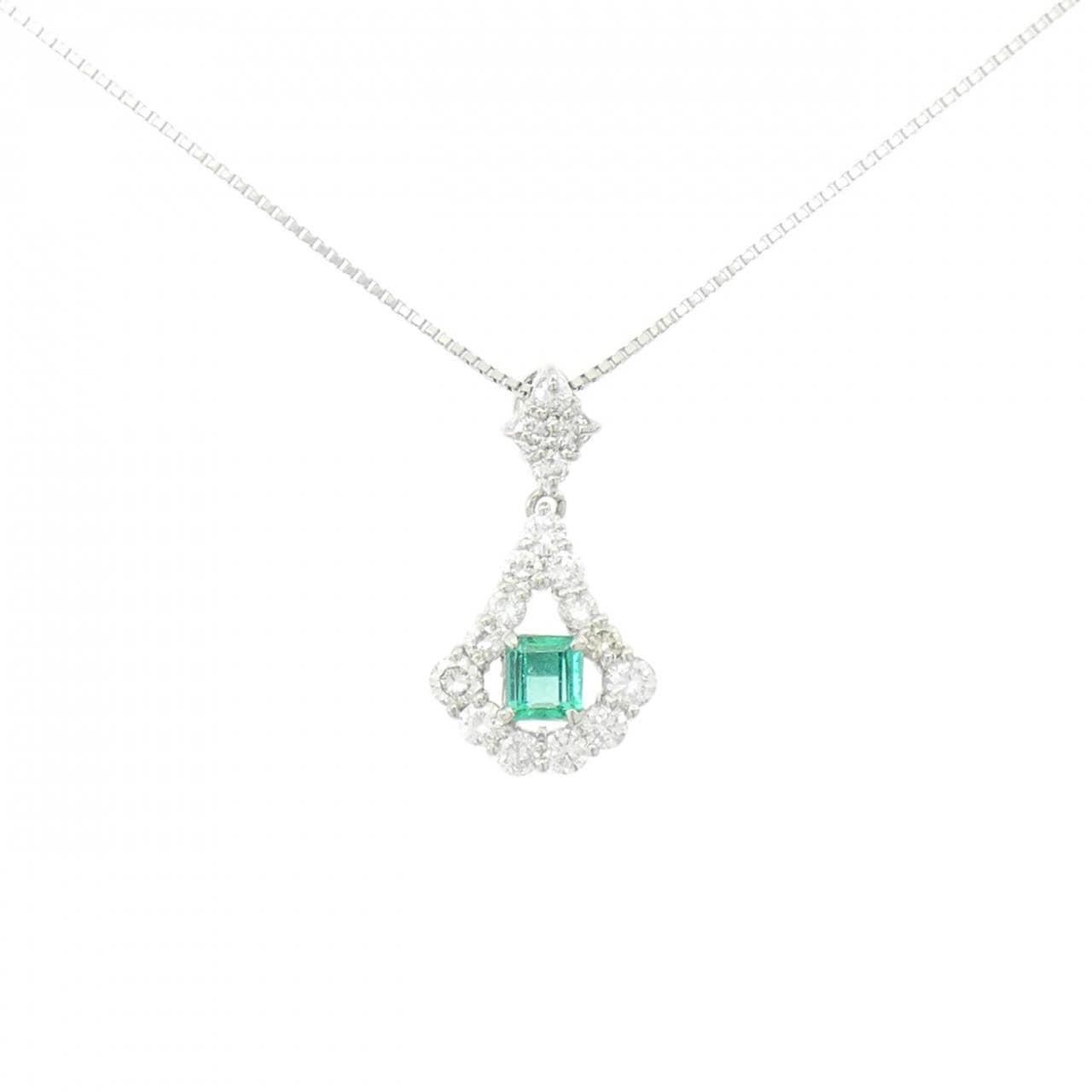 PT900/PT850 エメラルド ネックレス 0.29CT