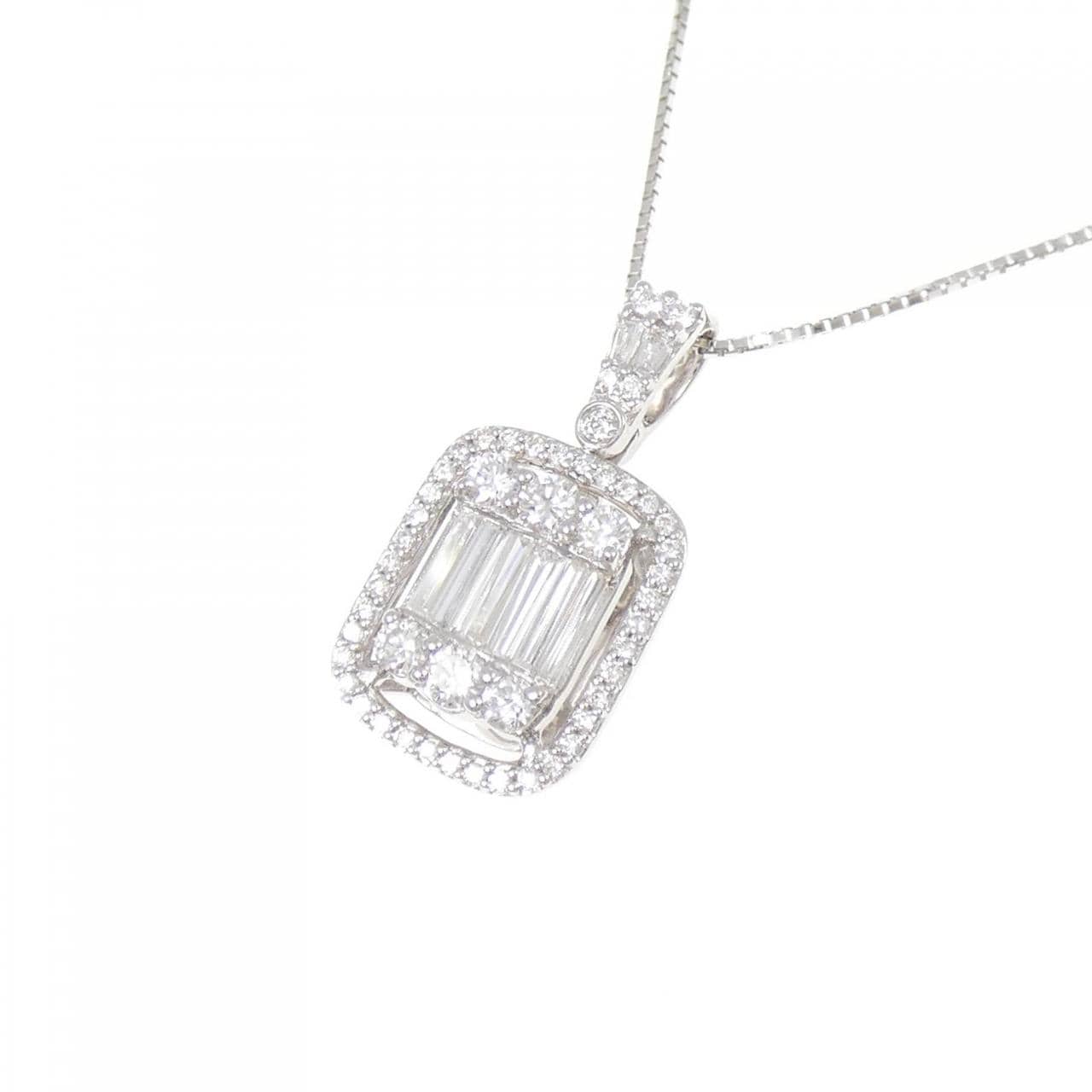 K18WG ダイヤモンド ネックレス 1.00CT