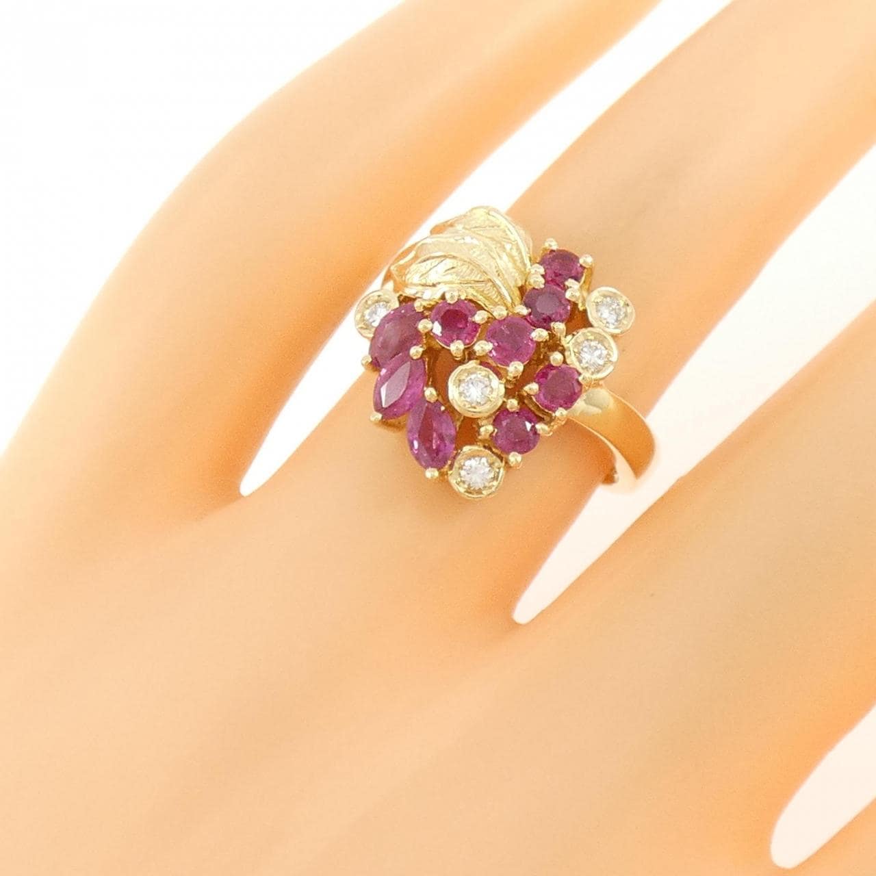 K18YG ルビー リング 1.15CT