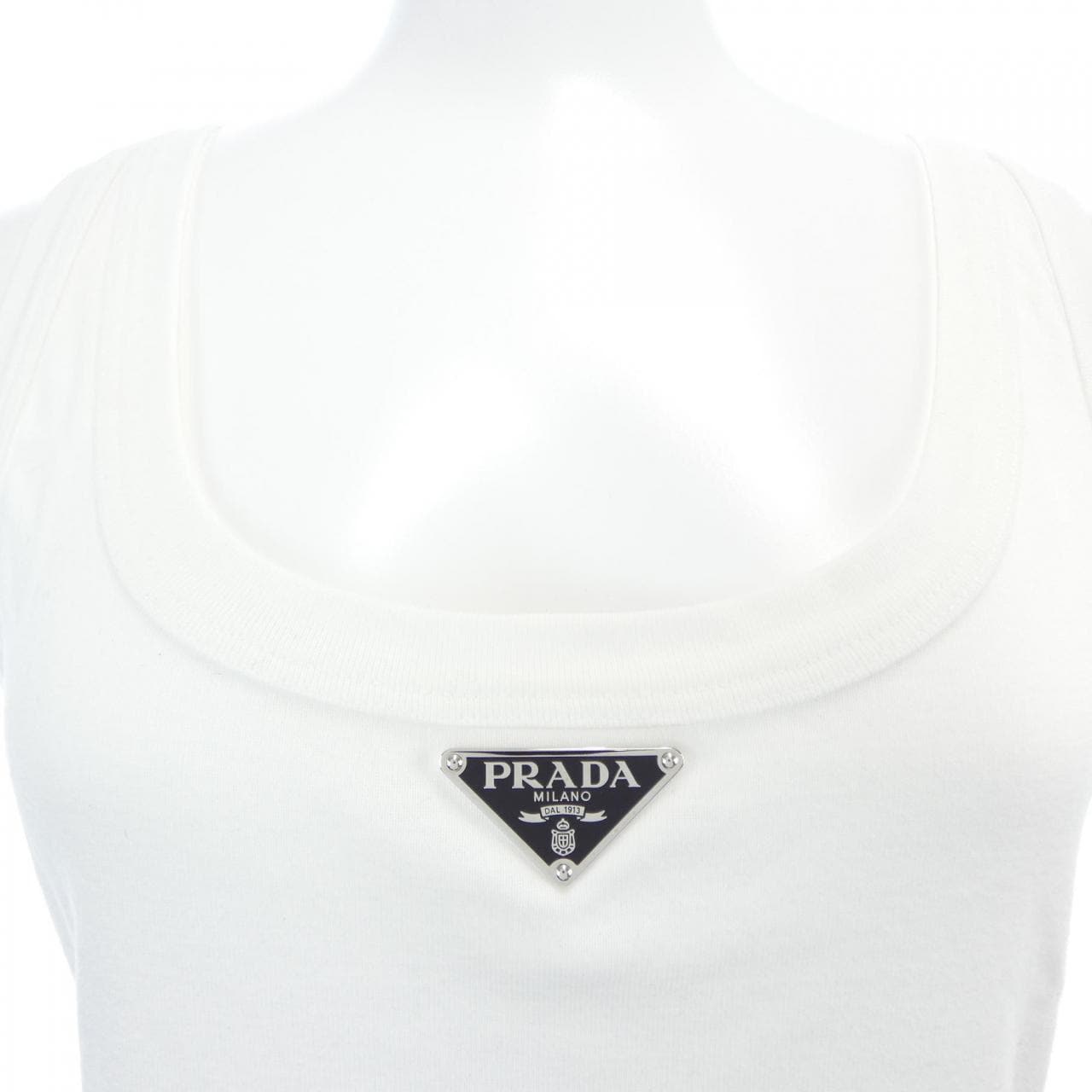 プラダ PRADA トライアングルロゴ リブニット ジャージー タンクトップ 39546X S222 10Z0 タンクトップ