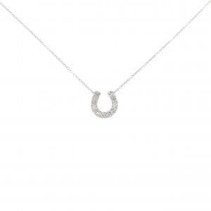 K18WG ホースシュー ダイヤモンド ネックレス 0.13CT