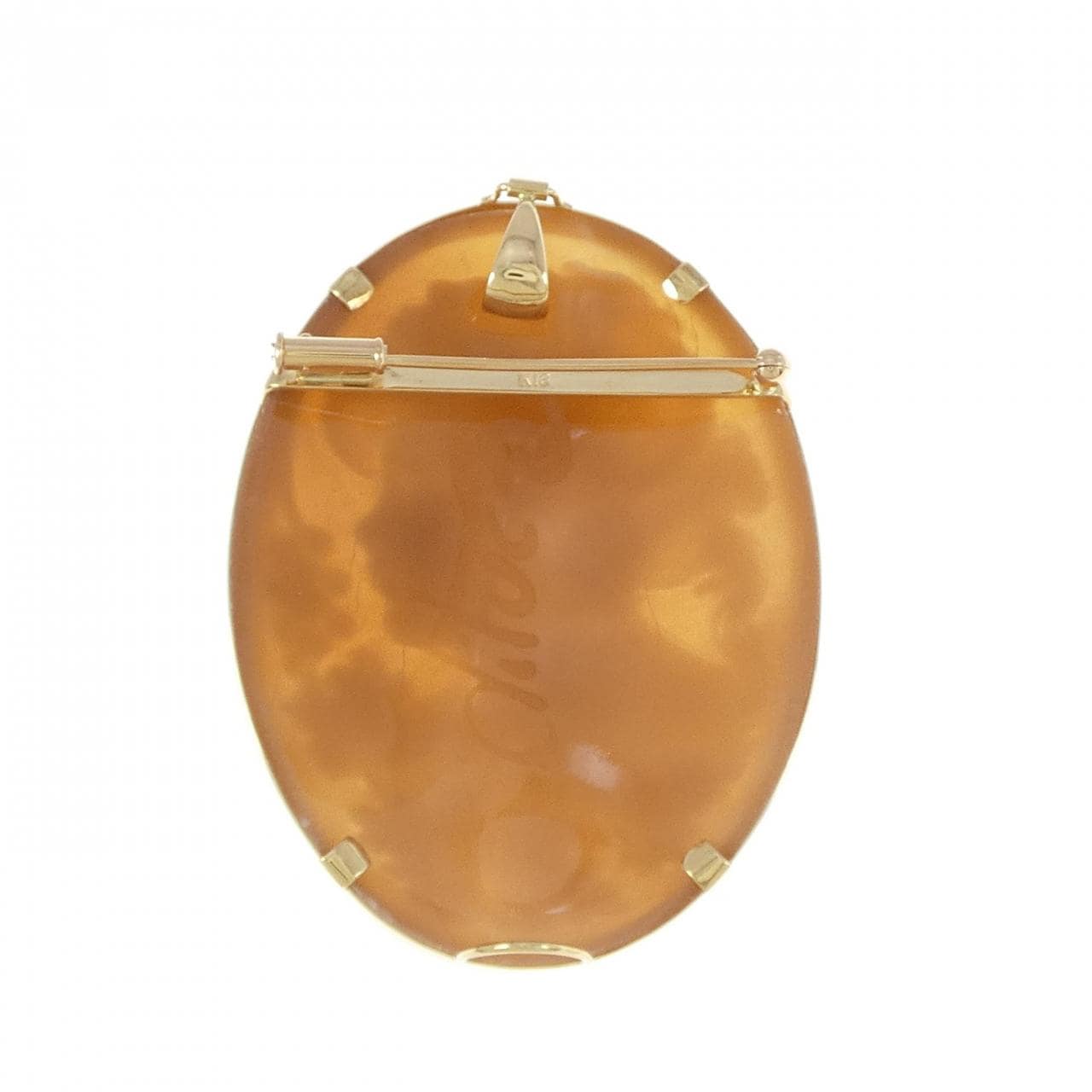 K18YG shell cameo brooch
