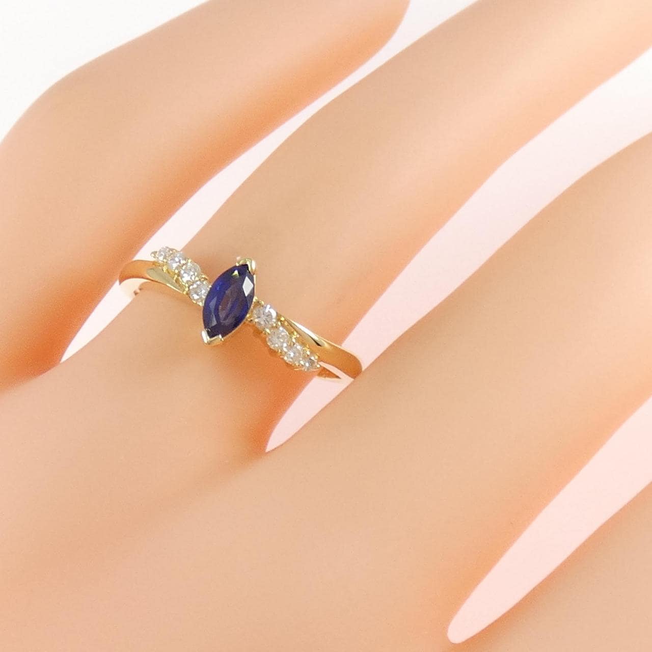 K18YG サファイヤ リング 0.46CT