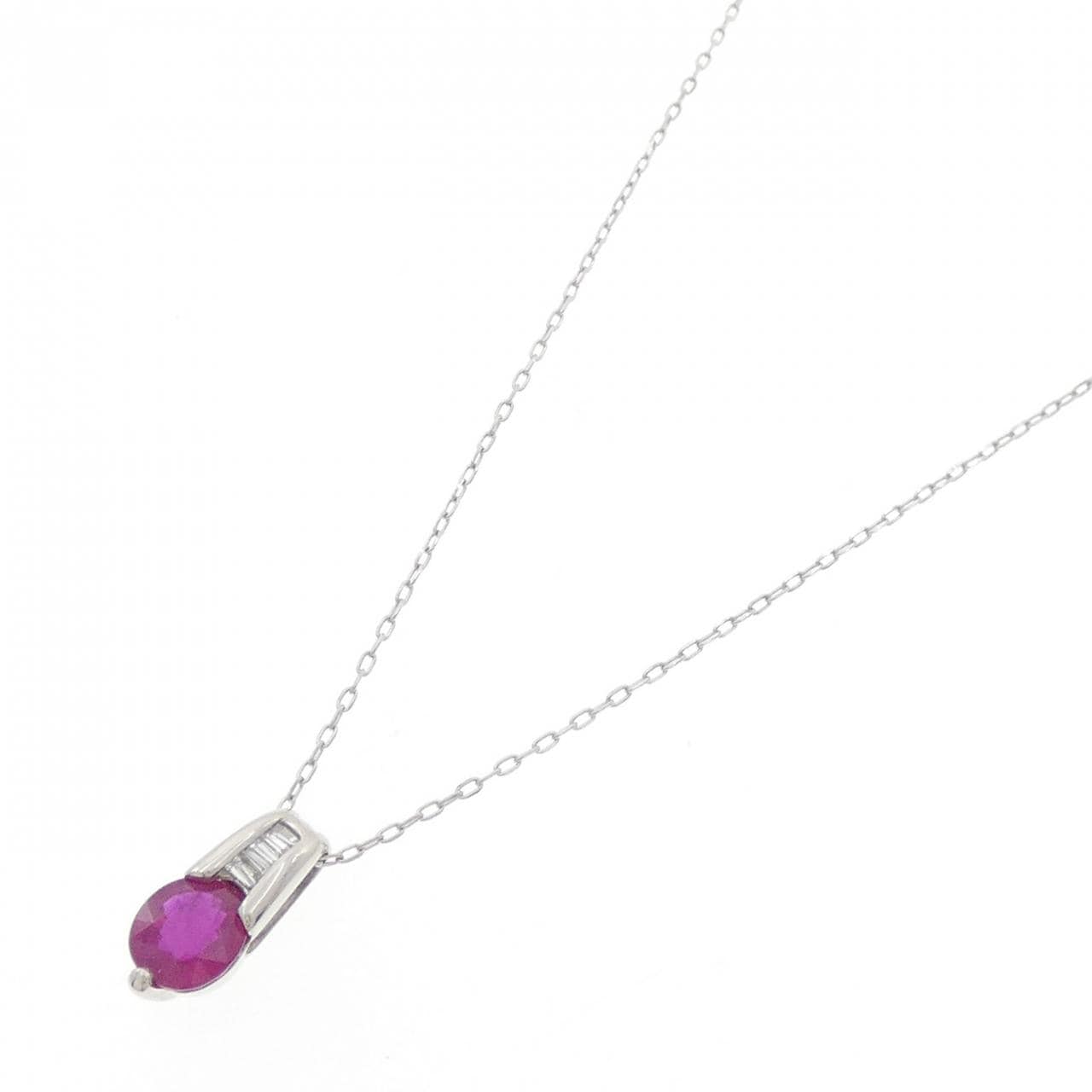 PT900/PT850 ルビー ネックレス 1.28CT