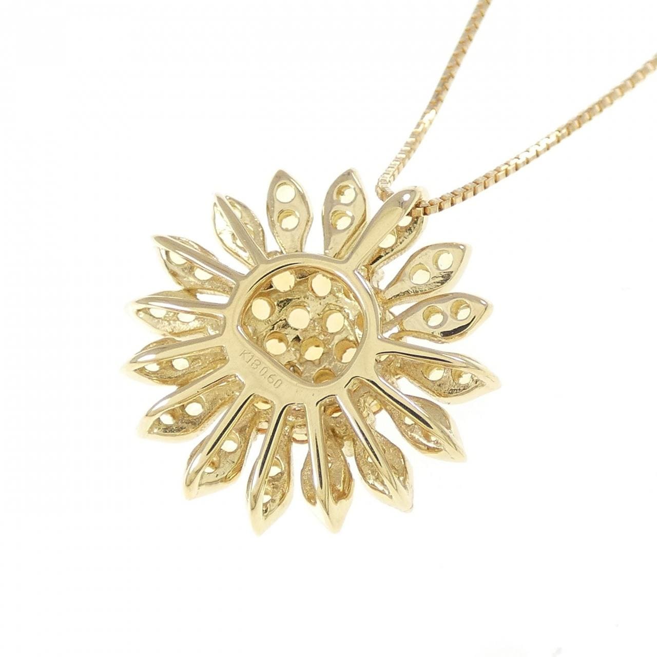 K18YG ヒマワリ サファイヤ ネックレス 0.60CT