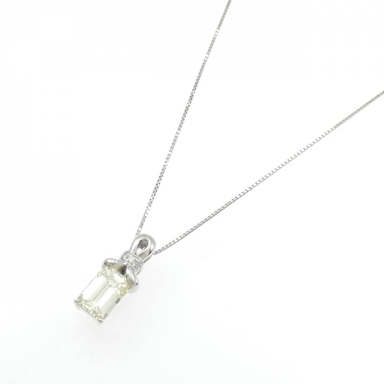 PT900/PT850 ダイヤモンド ネックレス 2.466CT LY VS1 エメラルドカット