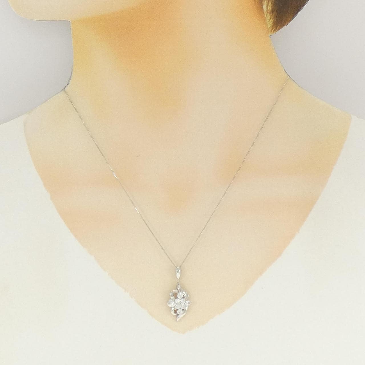 PT900/PT850 ダイヤモンド ネックレス 0.50CT