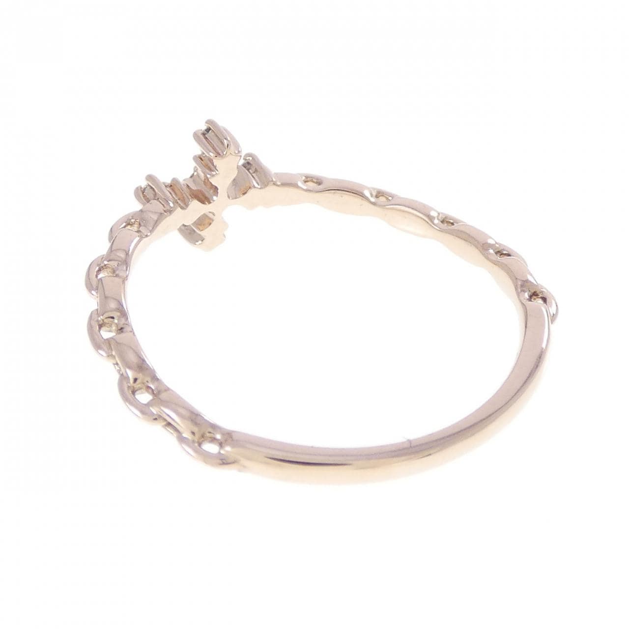 K10PG クロス ダイヤモンド リング 0.03CT