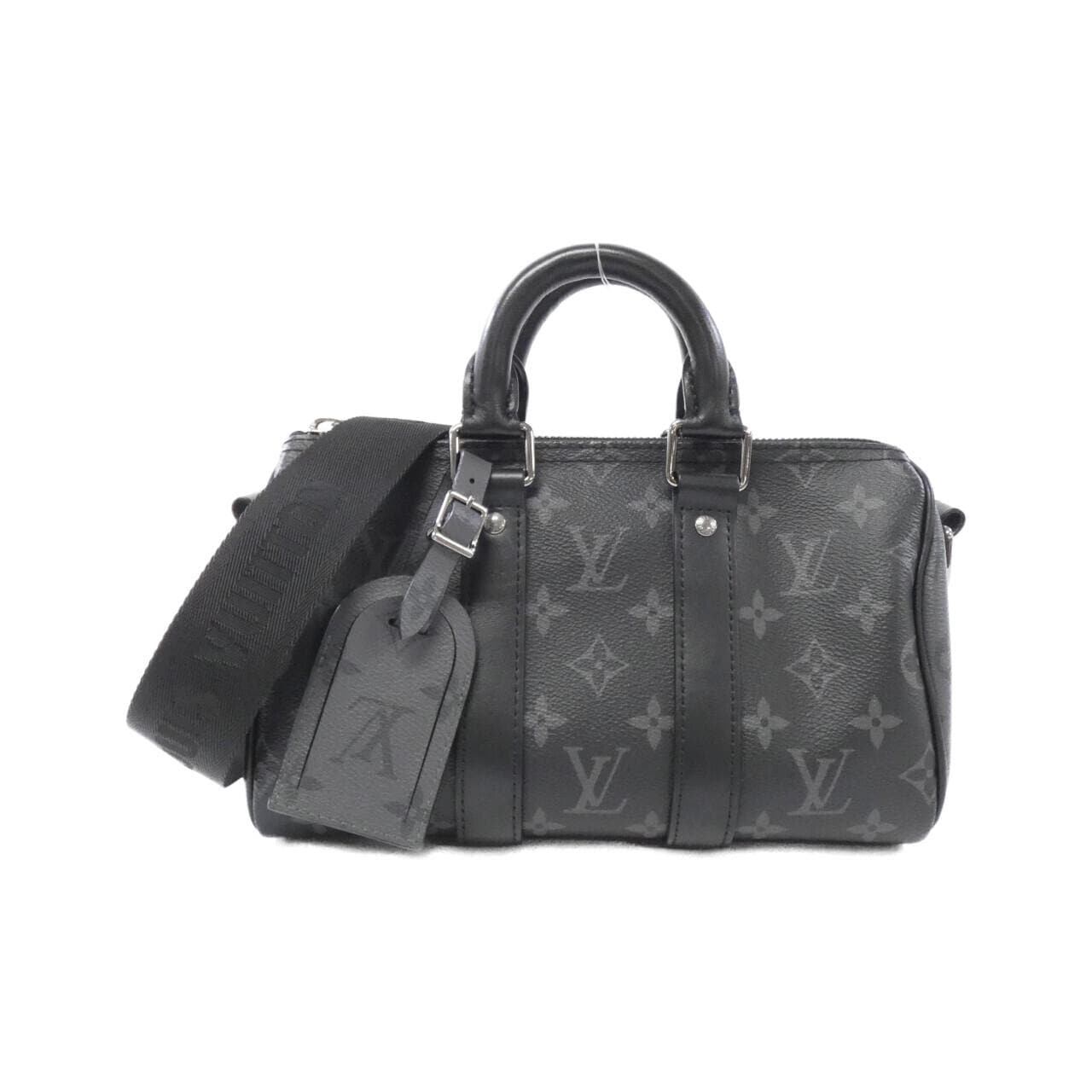 LOUIS VUITTON Monogram Eclipse Reverse Keepall Bandouliere 25 公分 M46271 波士頓包