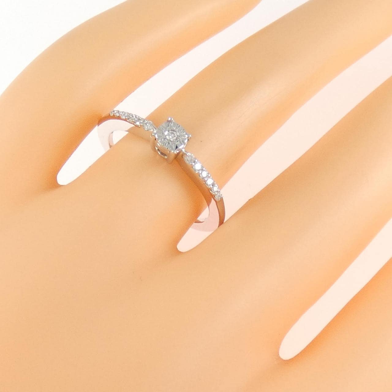 K18WG ダイヤモンド リング 0.10CT
