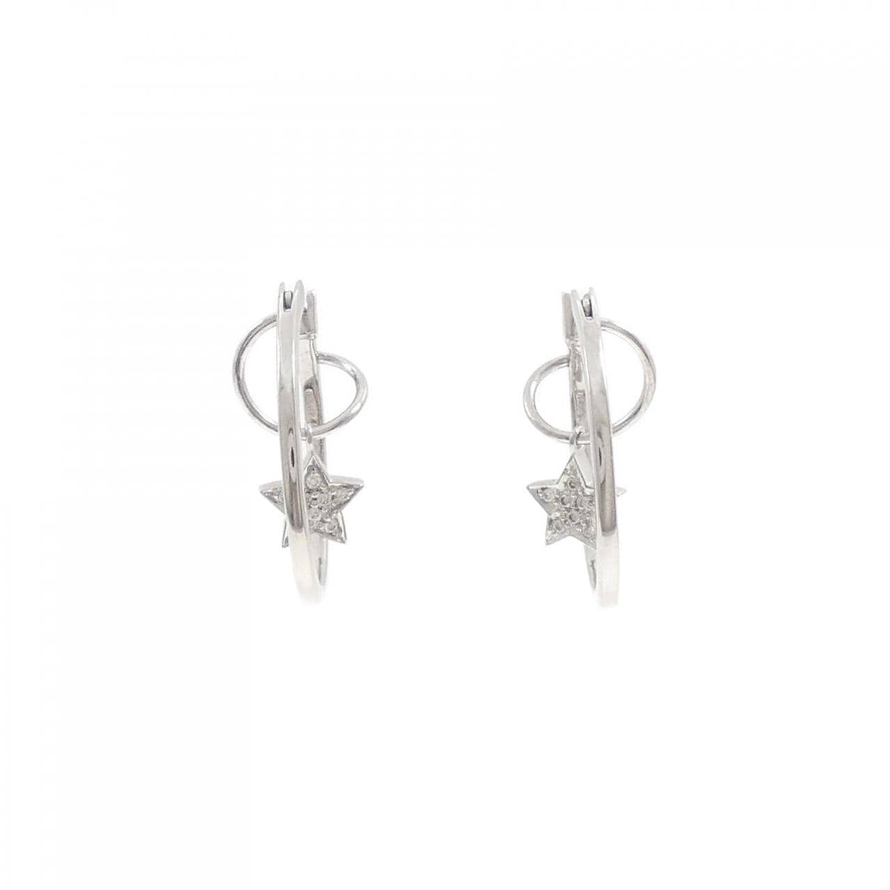 K18WG スター ダイヤモンド ピアス 0.10CT