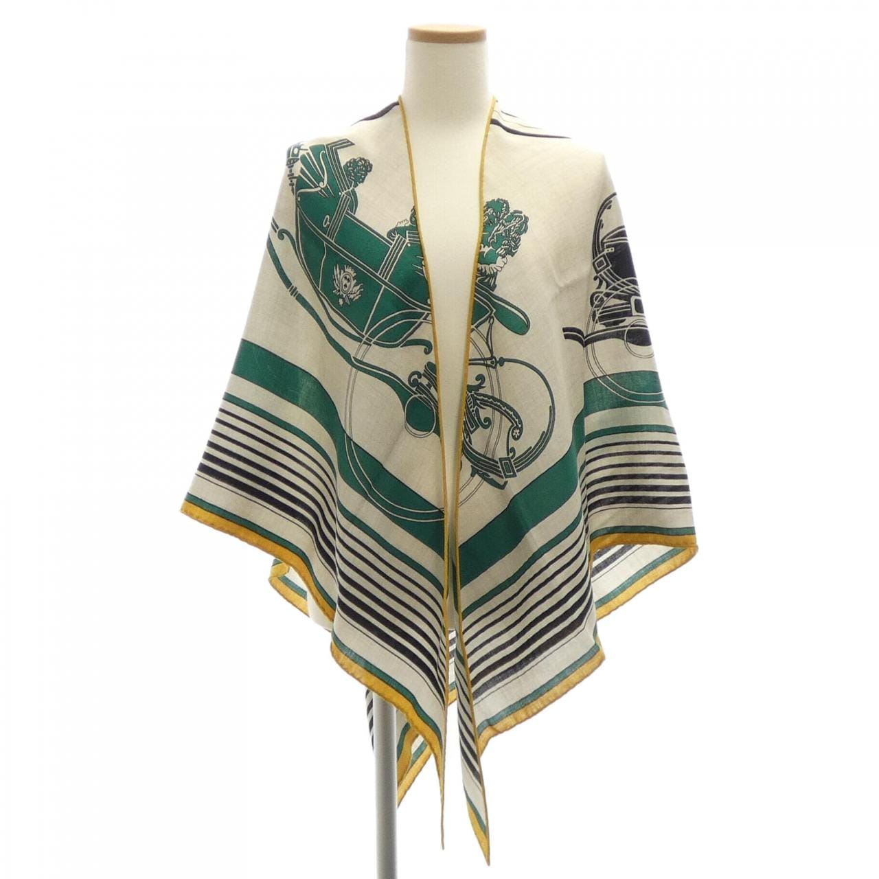 エルメス HERMES EX-LIBRIS H363791S トライアングルジェアン ショール