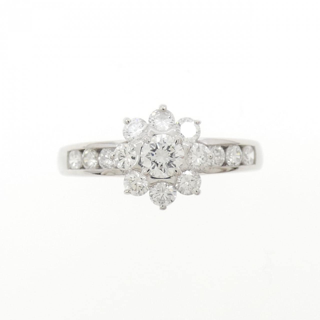 PT900 フラワー ダイヤモンド リング 0.15CT