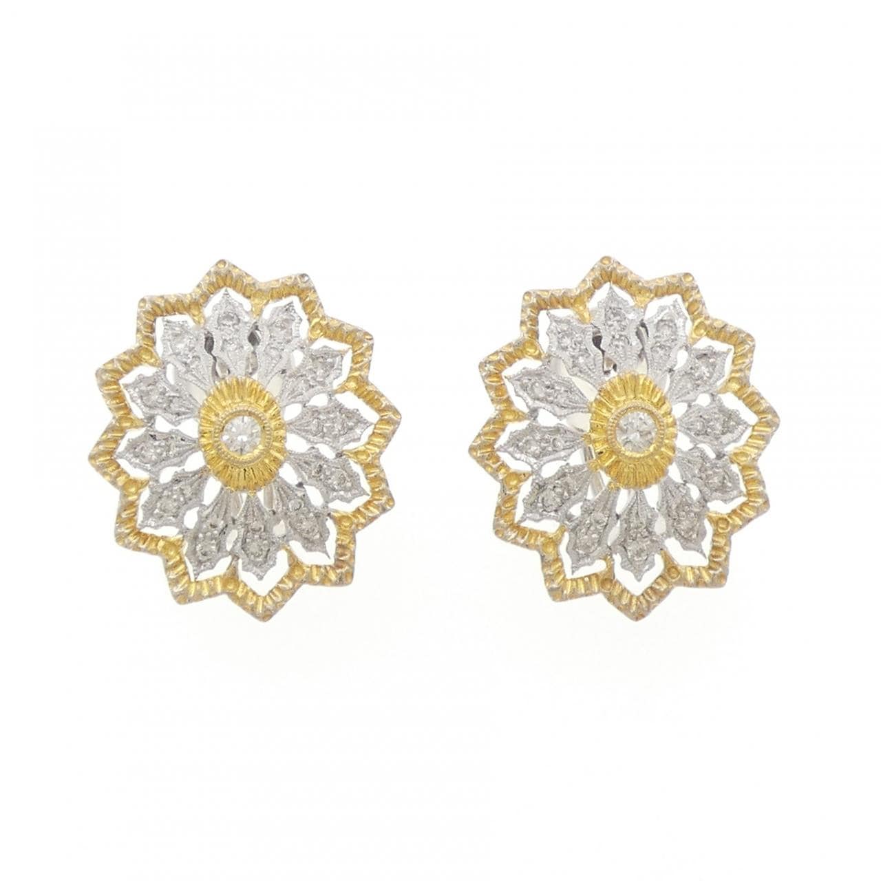 K18WG/K18YG ダイヤモンド ピアス