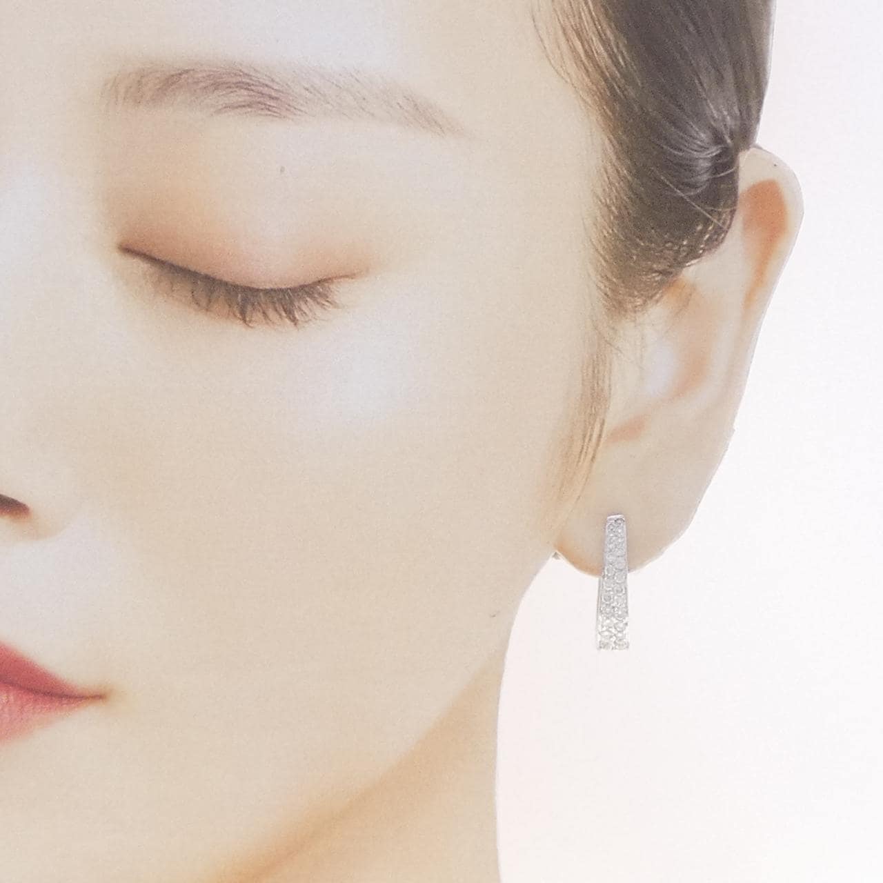 K18WG ダイヤモンド ピアス 1.09CT