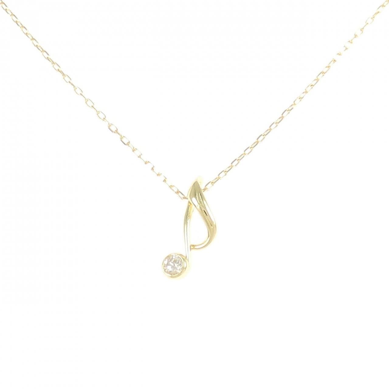 K18YG オンプ ダイヤモンド ネックレス 0.10CT