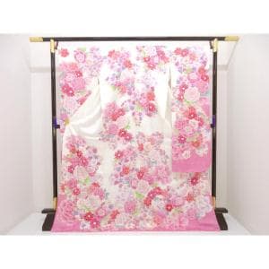 【未使用品】振袖　友禅金彩加工　刺繍入りボカシ染
