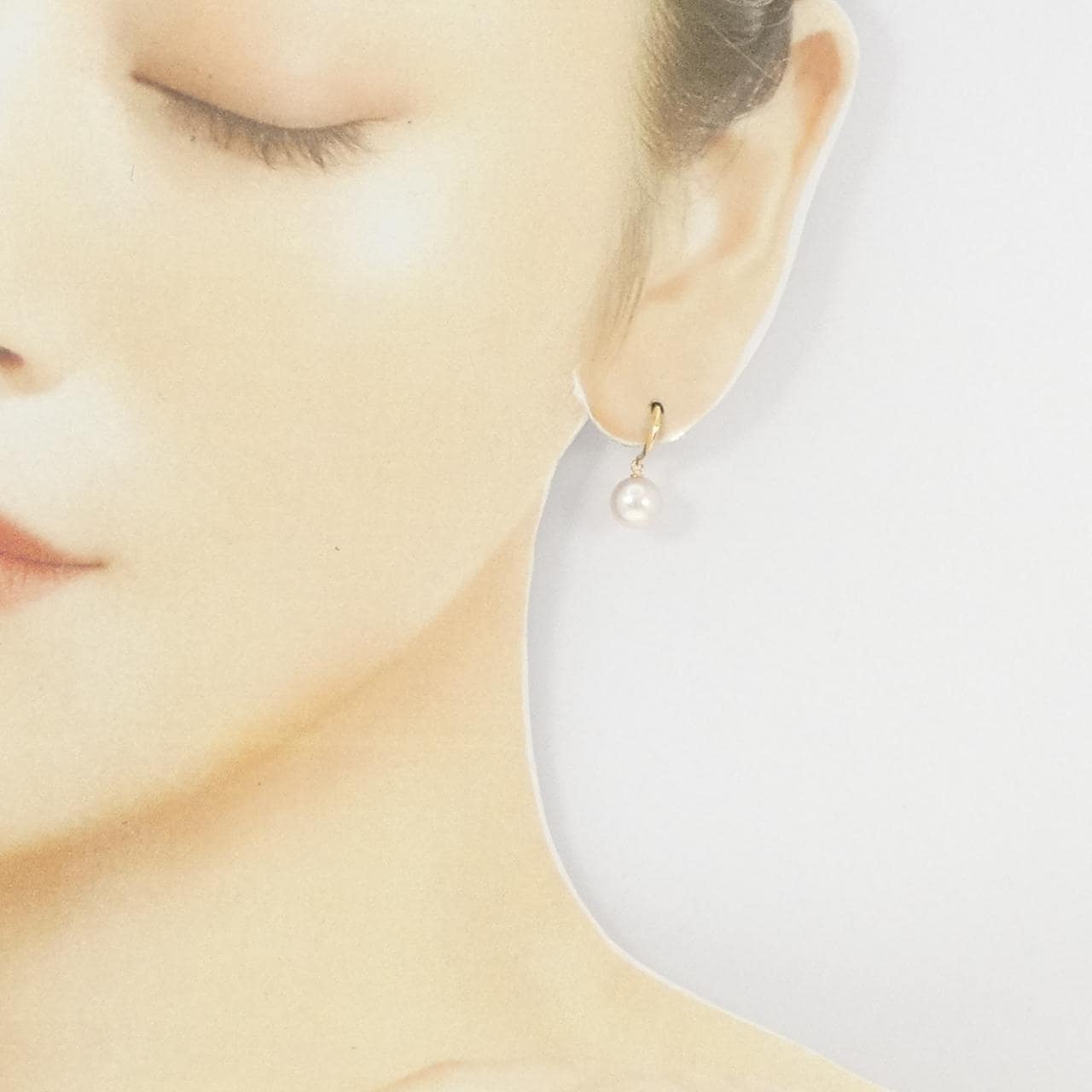 K18YG Akoya pearl earrings 7.8mm