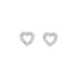 K14WG ハート ダイヤモンド ピアス 0.2CT