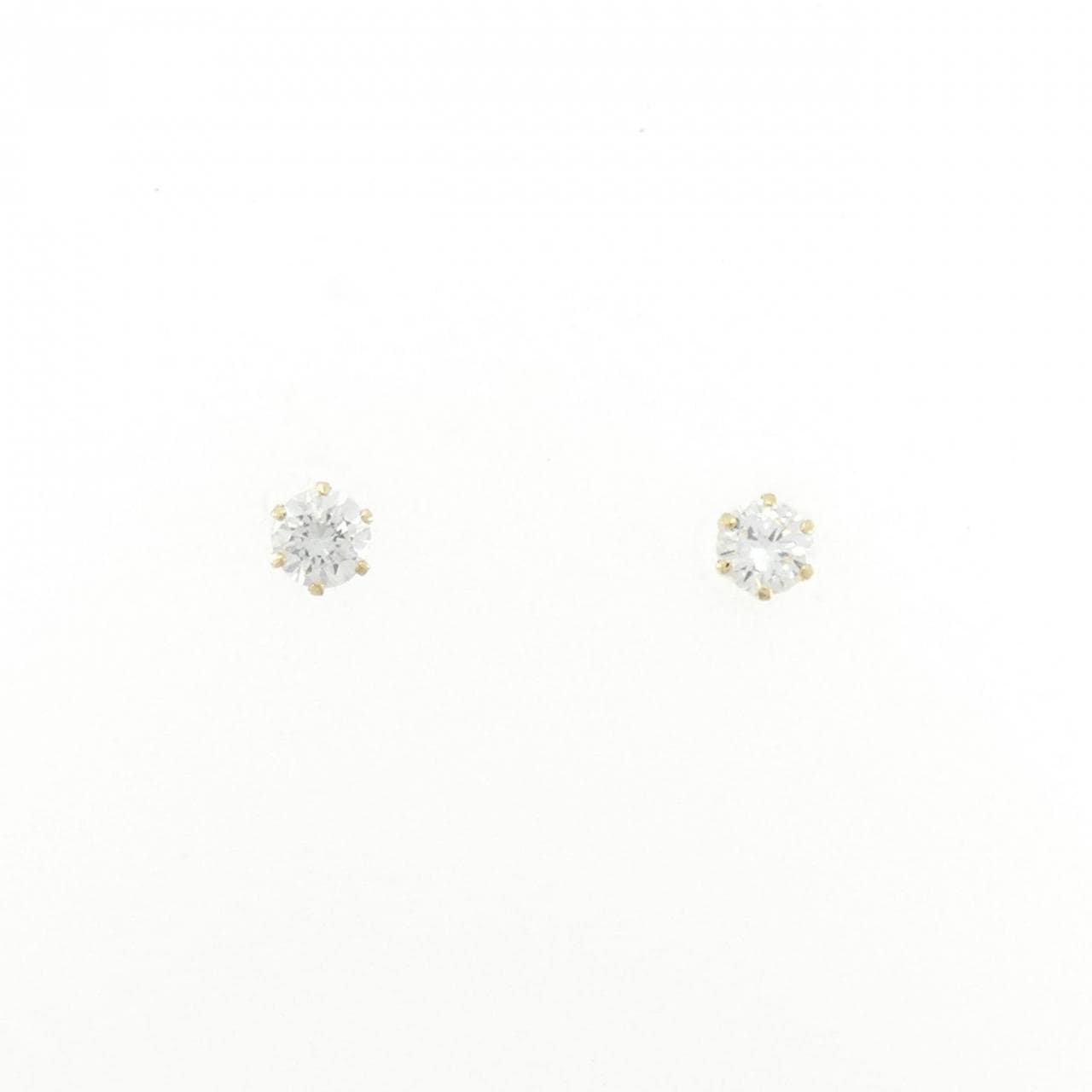 K18YG ソリティア ダイヤモンド ピアス 0.20CT