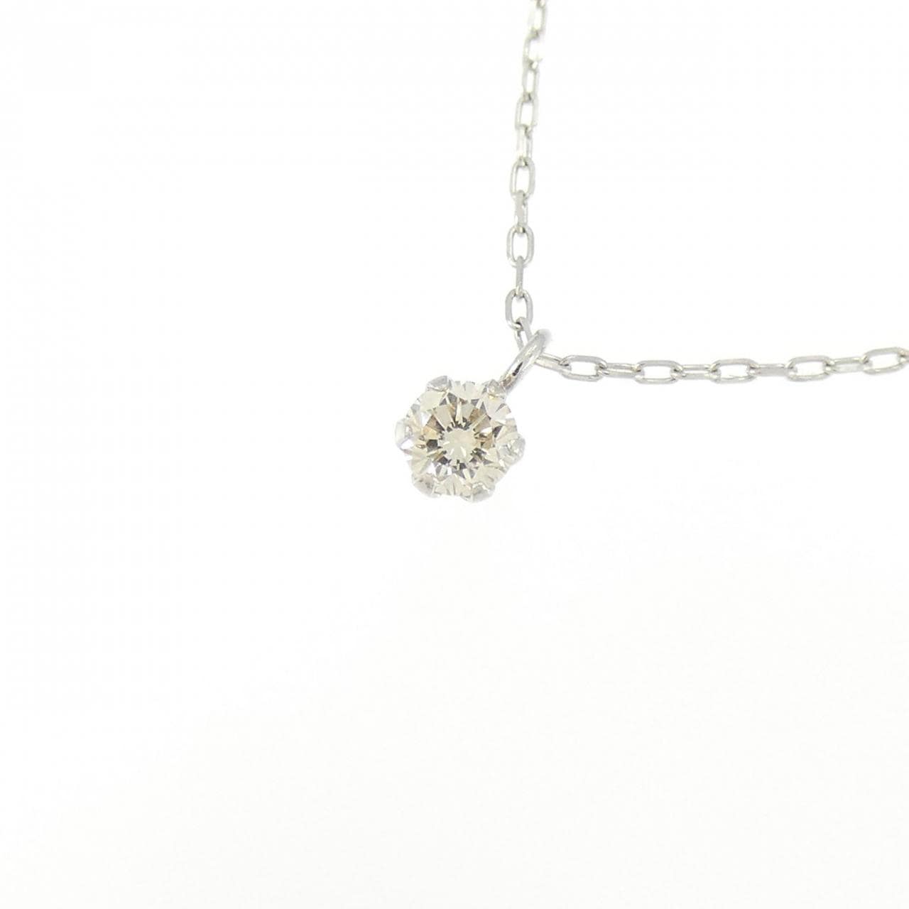 【新品】PT ソリティア ダイヤモンド ネックレス 0.09CT