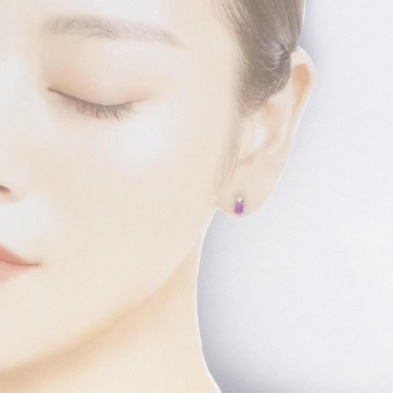 【リメイク】PT サファイヤ ピアス 0.78CT