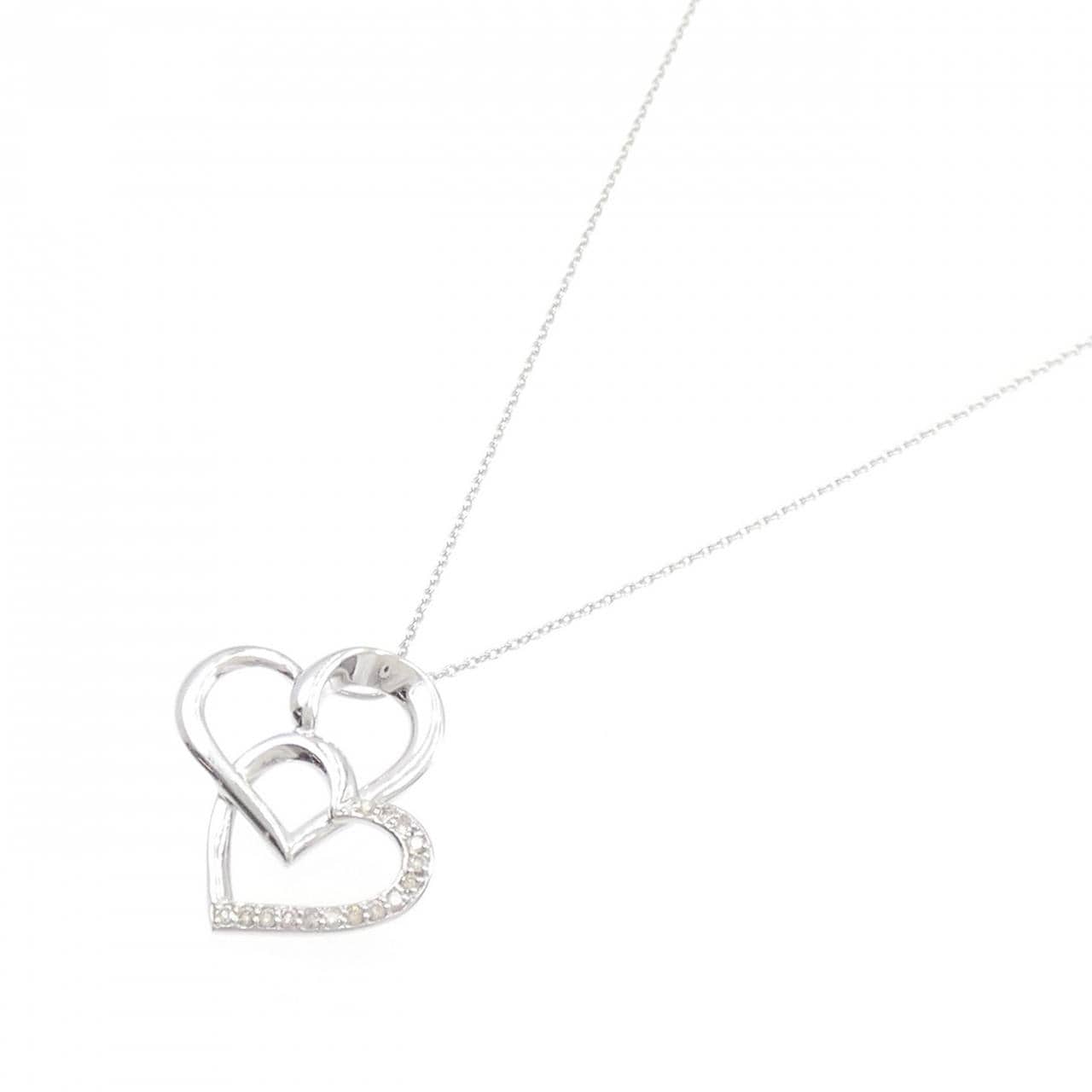 K18WG ハート ダイヤモンド ネックレス 0.11CT
