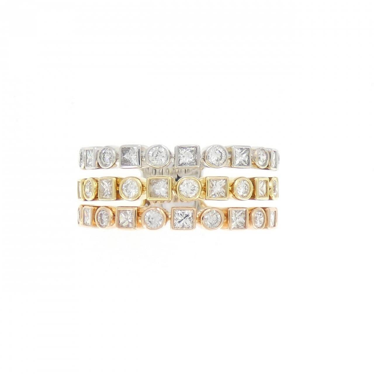 K18スリーカラー ダイヤモンド リング 0.88CT