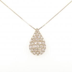 K18PG パヴェ ダイヤモンド ネックレス 1.60CT